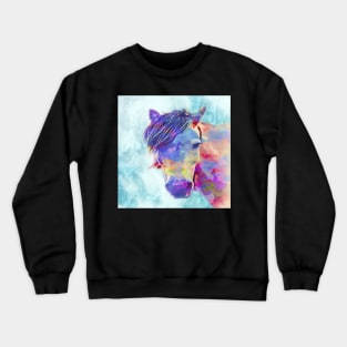 Horse Lover Art Graphic Art Watercolor Abstract Horses Home Decor, Apparel & Gifts Crewneck Sweatshirt